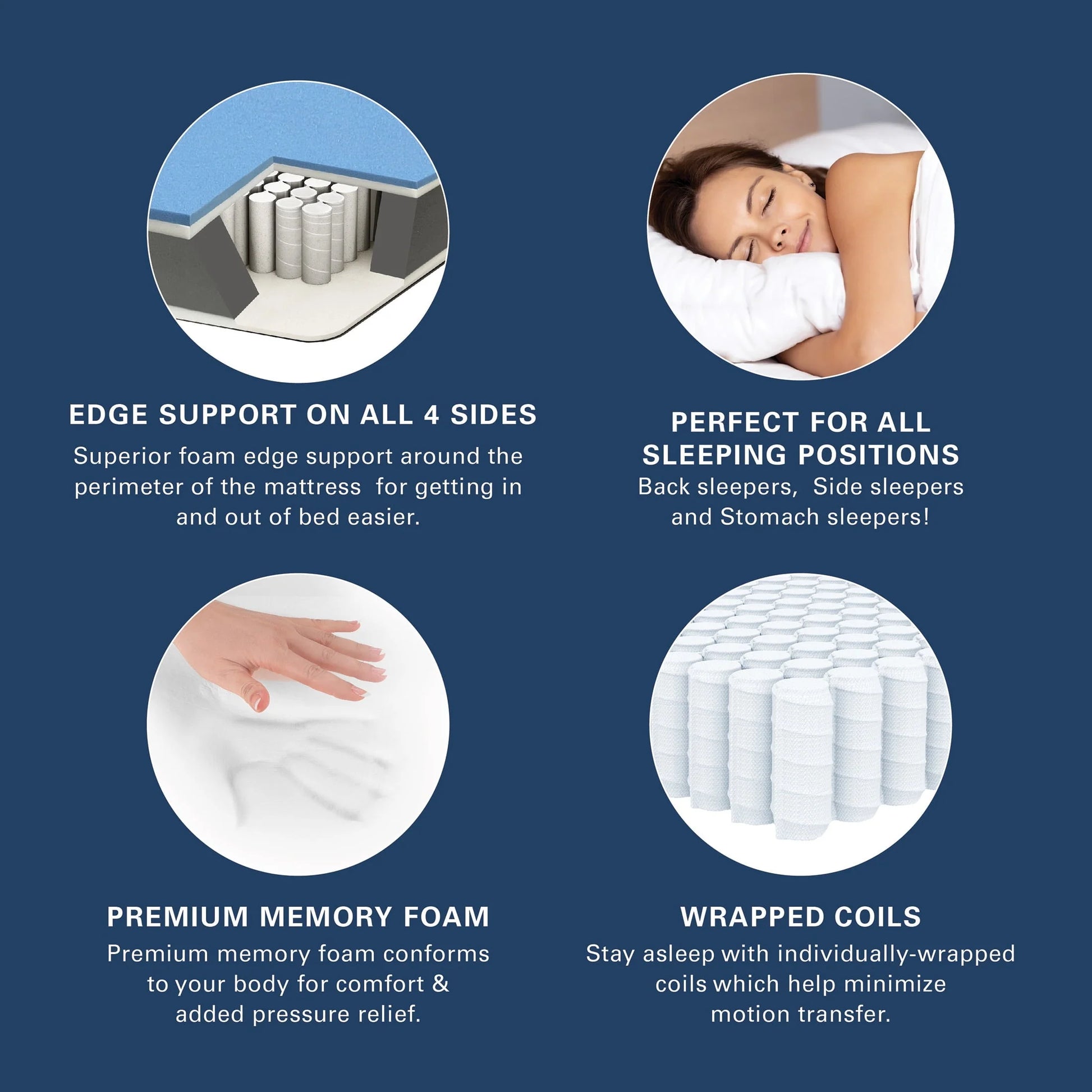 The Allswell X 10” Hybrid of Memory Foam and Coils Mattress With Antimicrobial Treated Cover, Queen