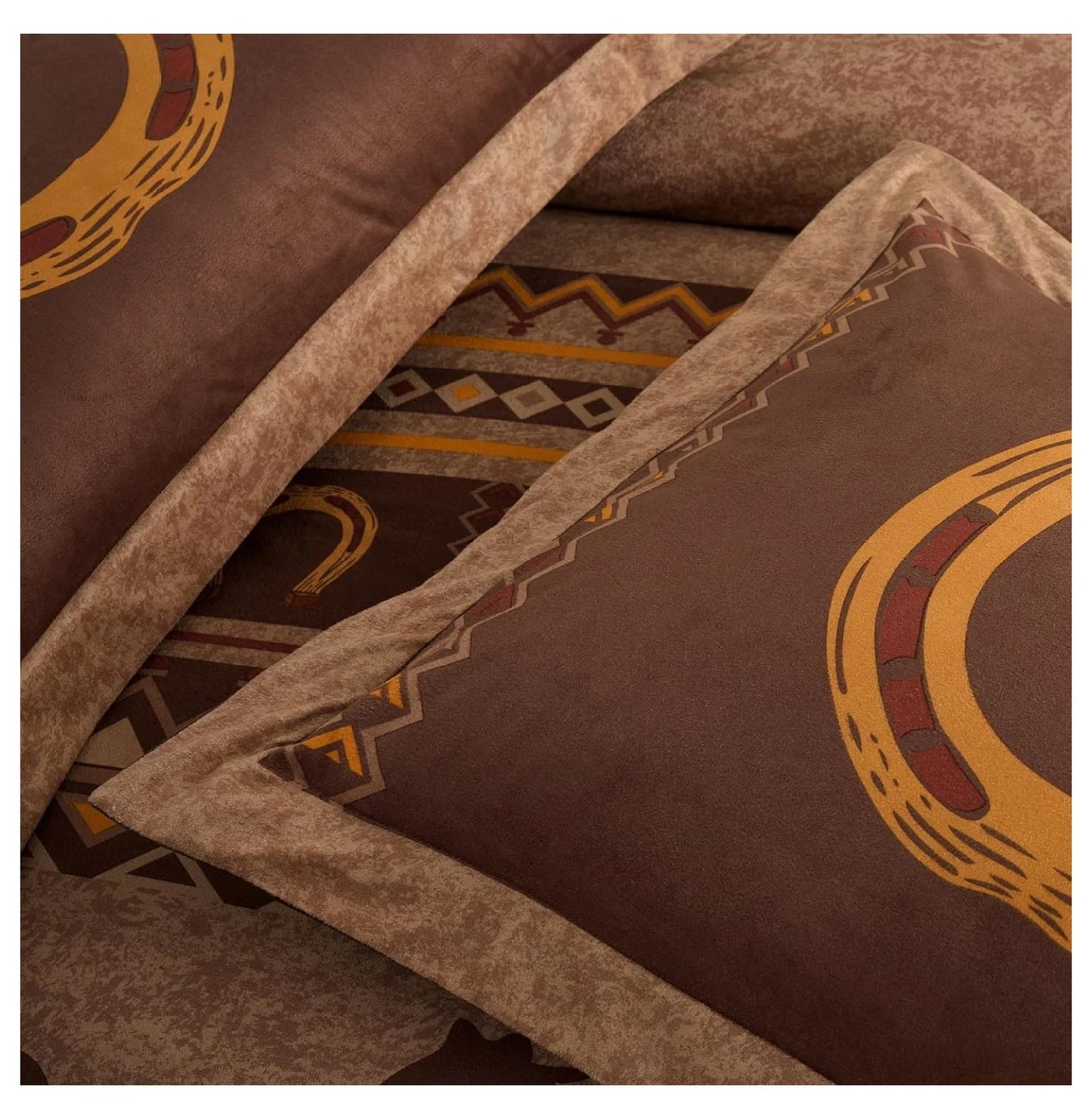 Sedona 7-Piece Southwestern Horses Comforter Set King - Micro Suede Bedding - Rustic Western Decor - 100% Polyester