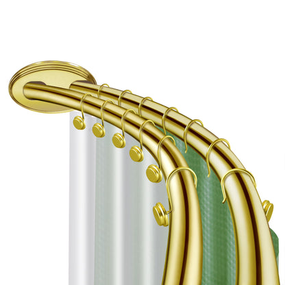 Utopia Alley Rustproof Wall Mounted Aluminum Double Curved Shower Curtain Rod, Screw Mount Rod, Secure Than Tension, Adjustable Shower Rod from 45" to 72", Includes shower liner & hooks (Bronze)