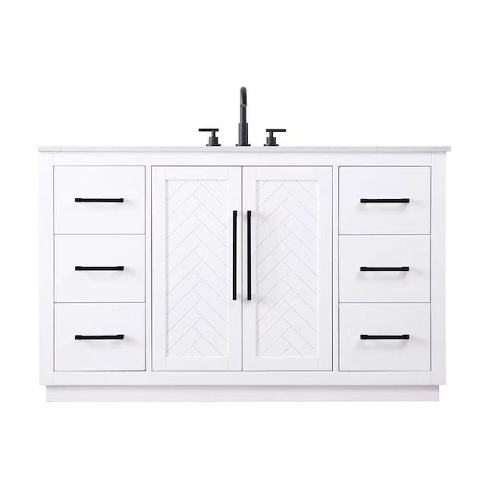 Elegant Kitchen and Bath 54 inch Single Bathroom Vanity in Hazel Oak