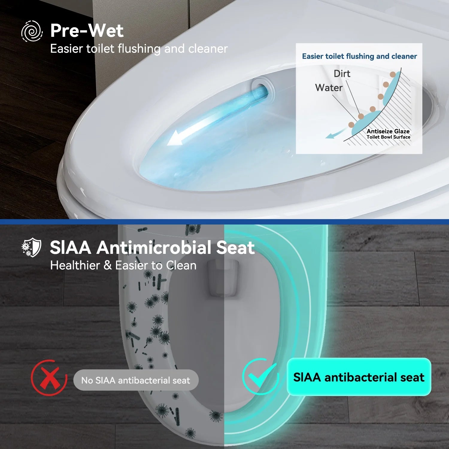 HOROW Smart Bidet Toilet Adjustable Cleaning , Heated Seat, No Water Pressure Limit, Auto Open/Close