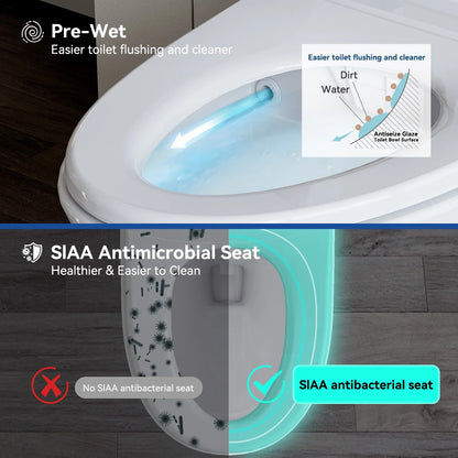 HOROW Smart Bidet Toilet Adjustable Cleaning , Heated Seat, No Water Pressure Limit, Auto Open/Close
