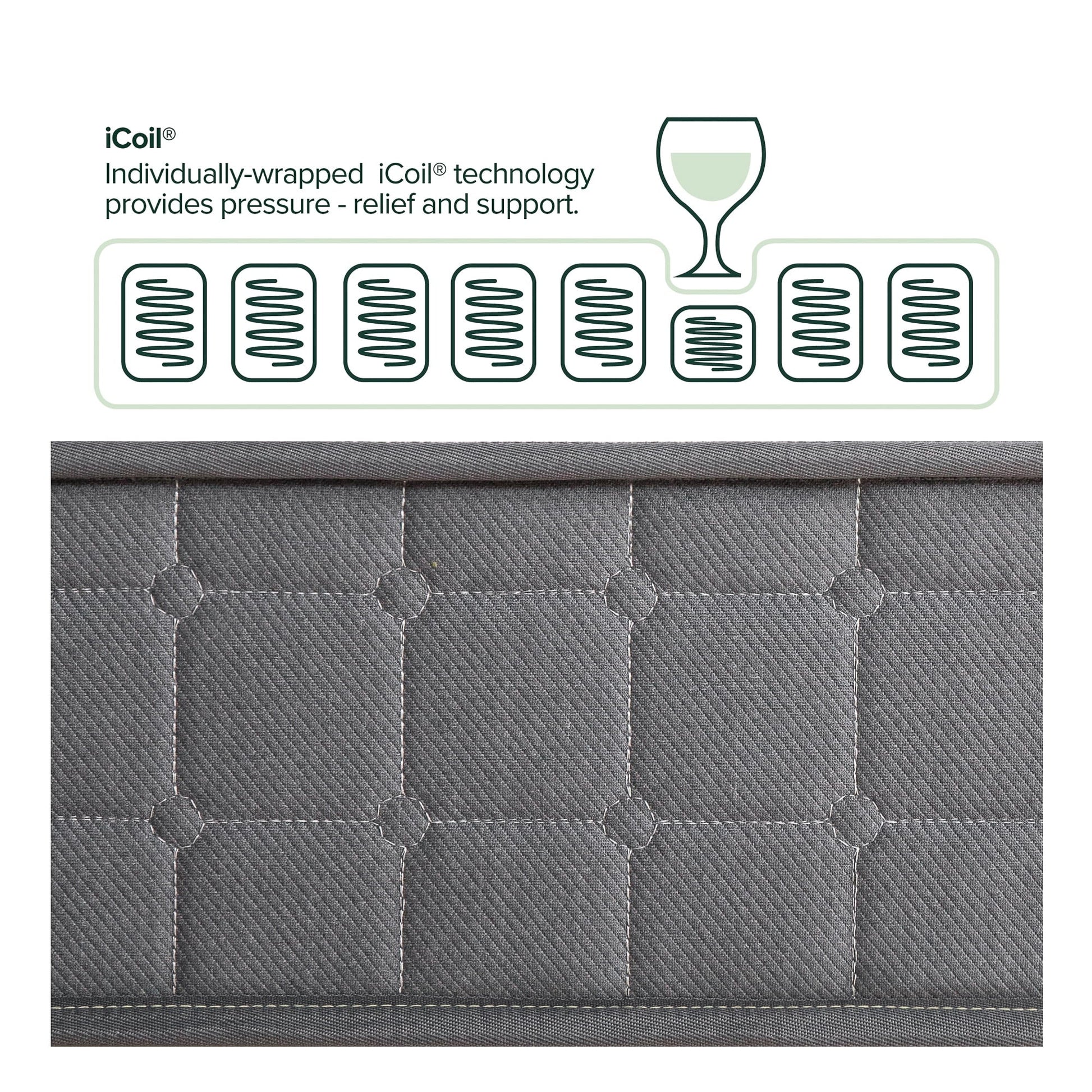 Zinus Cool Touch Comfort 8" Hybrid Mattress - Gel Memory Foam and Pocket Spring, Queen