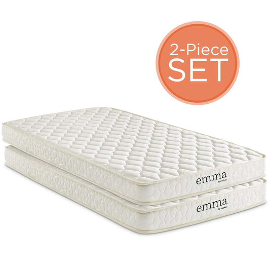 Modway Mila 6" Twin Mattress Foam Set of 2 in