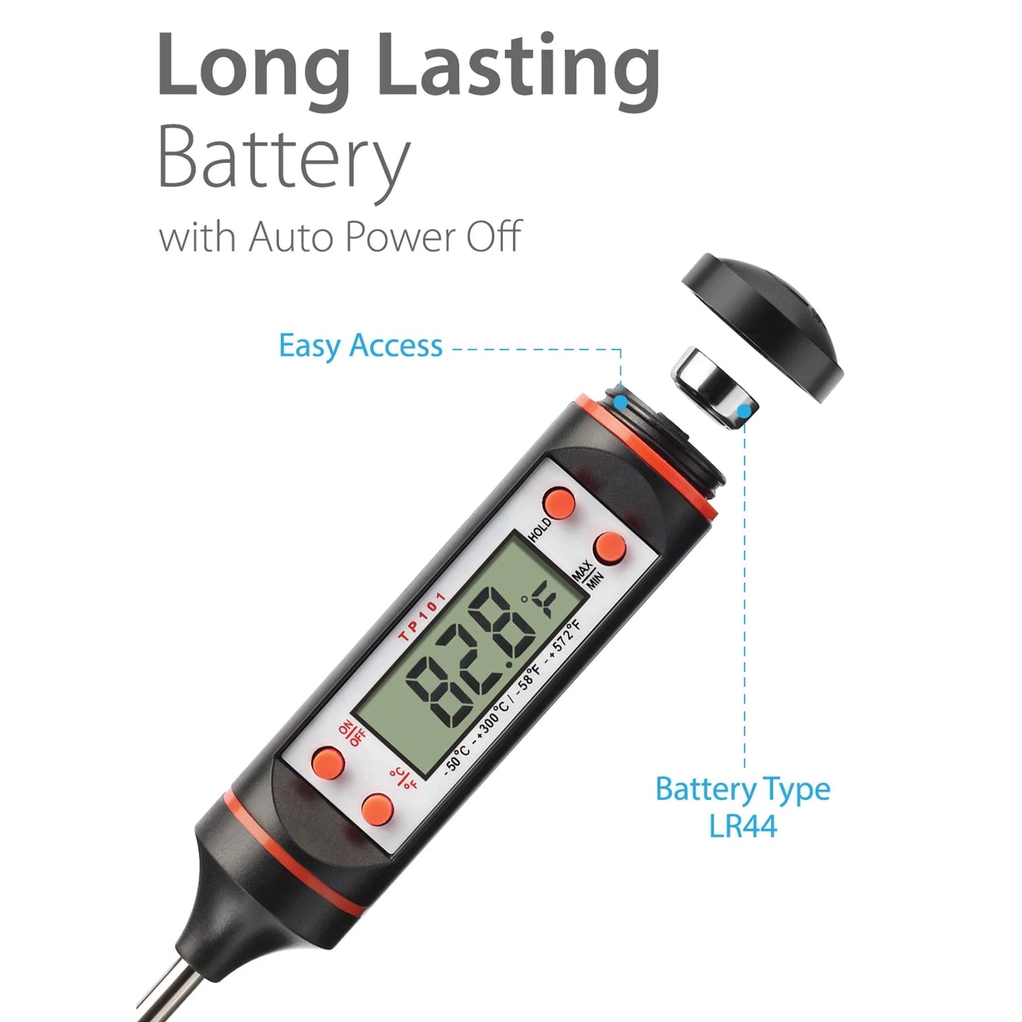 Meat Thermometer,Instant Read Digital Cooking Thermometer,Electronic Food Thermometer with Super Long Probe for Kitchen,Milk,Candy,BBQ and Grill