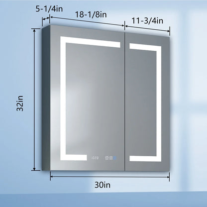 ExBrite LED Lighted Bathroom Medicine Cabinet with Mirror Recessed or Surface led Medicine Cabinet 48"x 32"