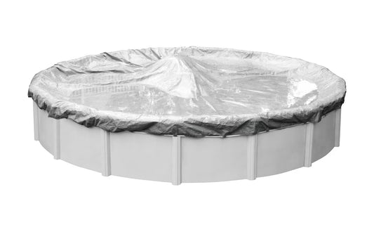 Robelle 10-Year Dura-Guard Silver Round Winter Pool Cover, 33 ft. Pool