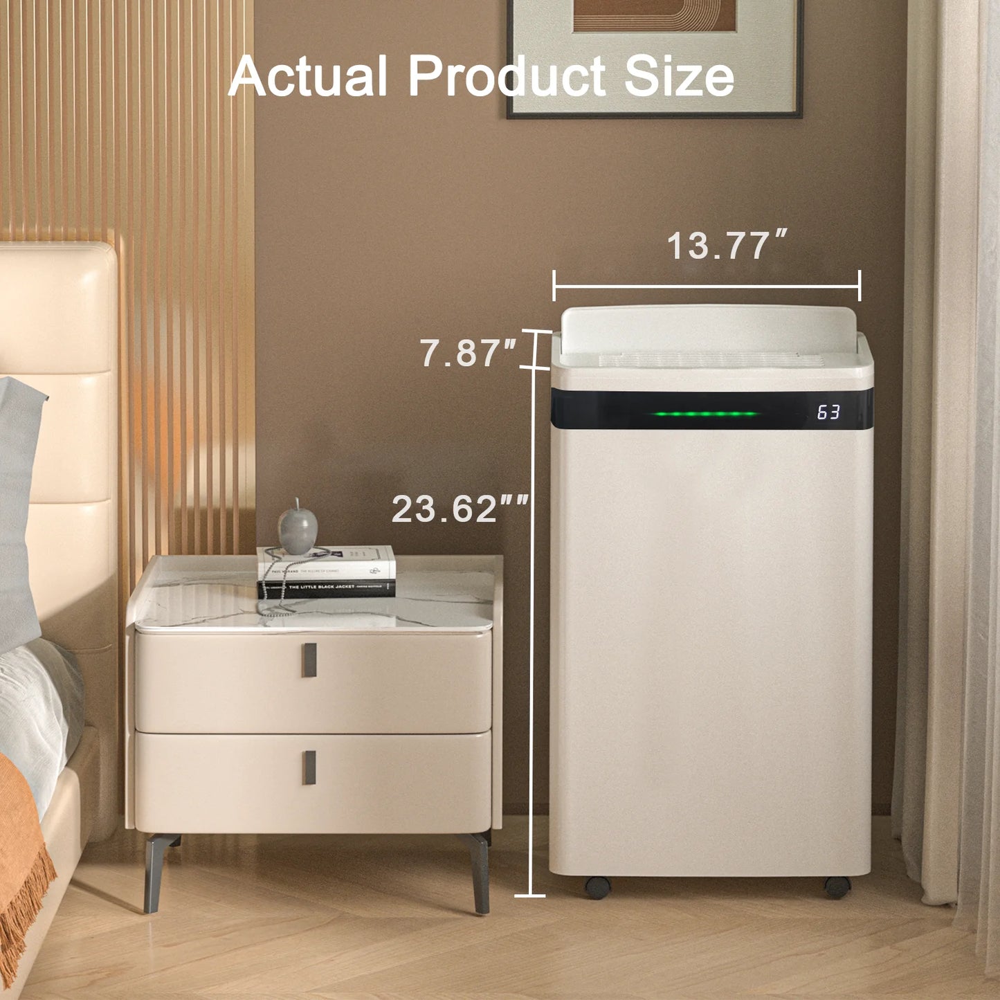 Rocyis 22 Pint/day (DOE) 5500 sq. ft. Dehumidifier for Home, 1.7 Gallon6.5L Water Tanks, Auto Drain or Manual Drainage, for Basements, Bedroom, Bathroom