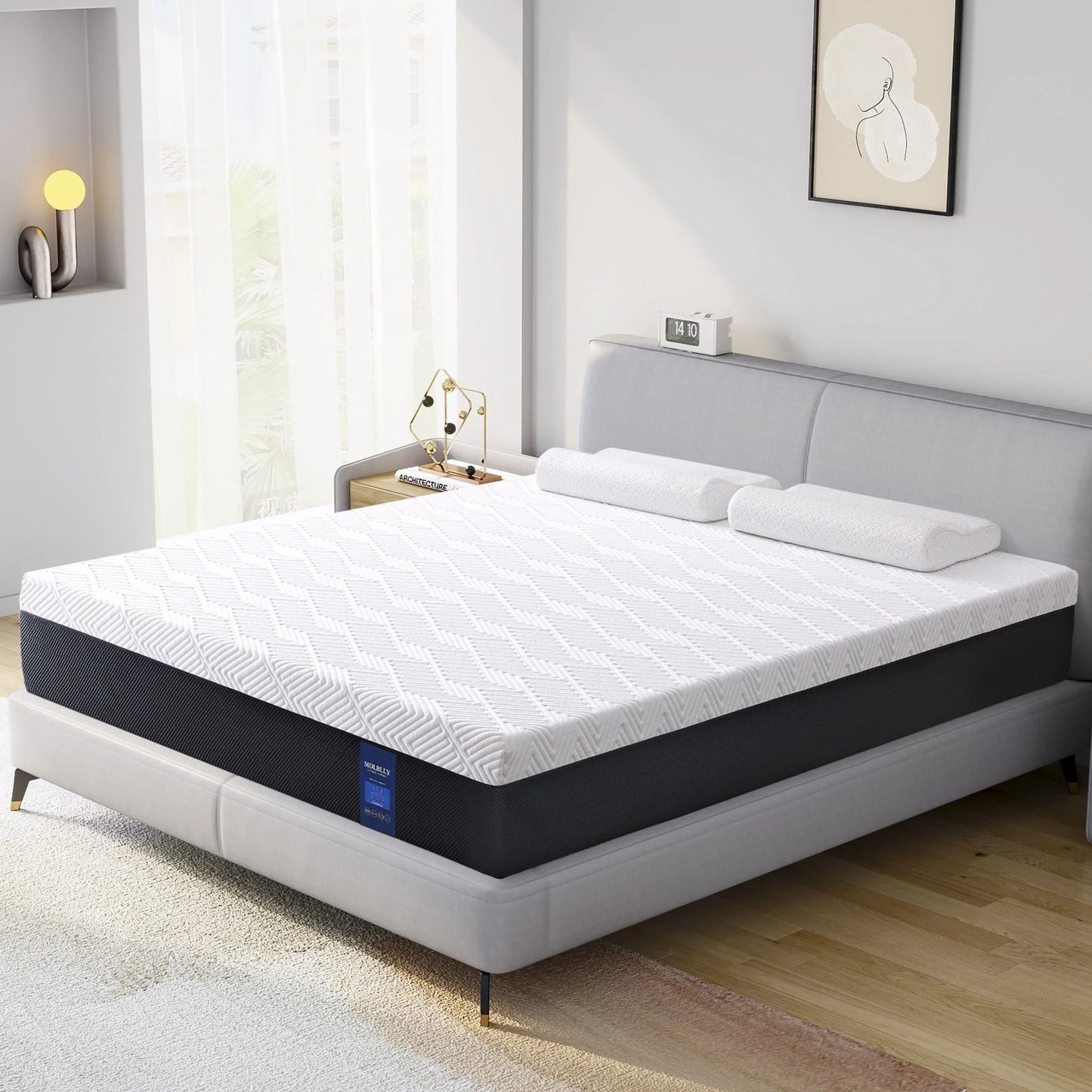 Queen Mattress,Madinog 10" Cooling Gel Memory Foam Mattress-in-a-Box with Breathable Cover
