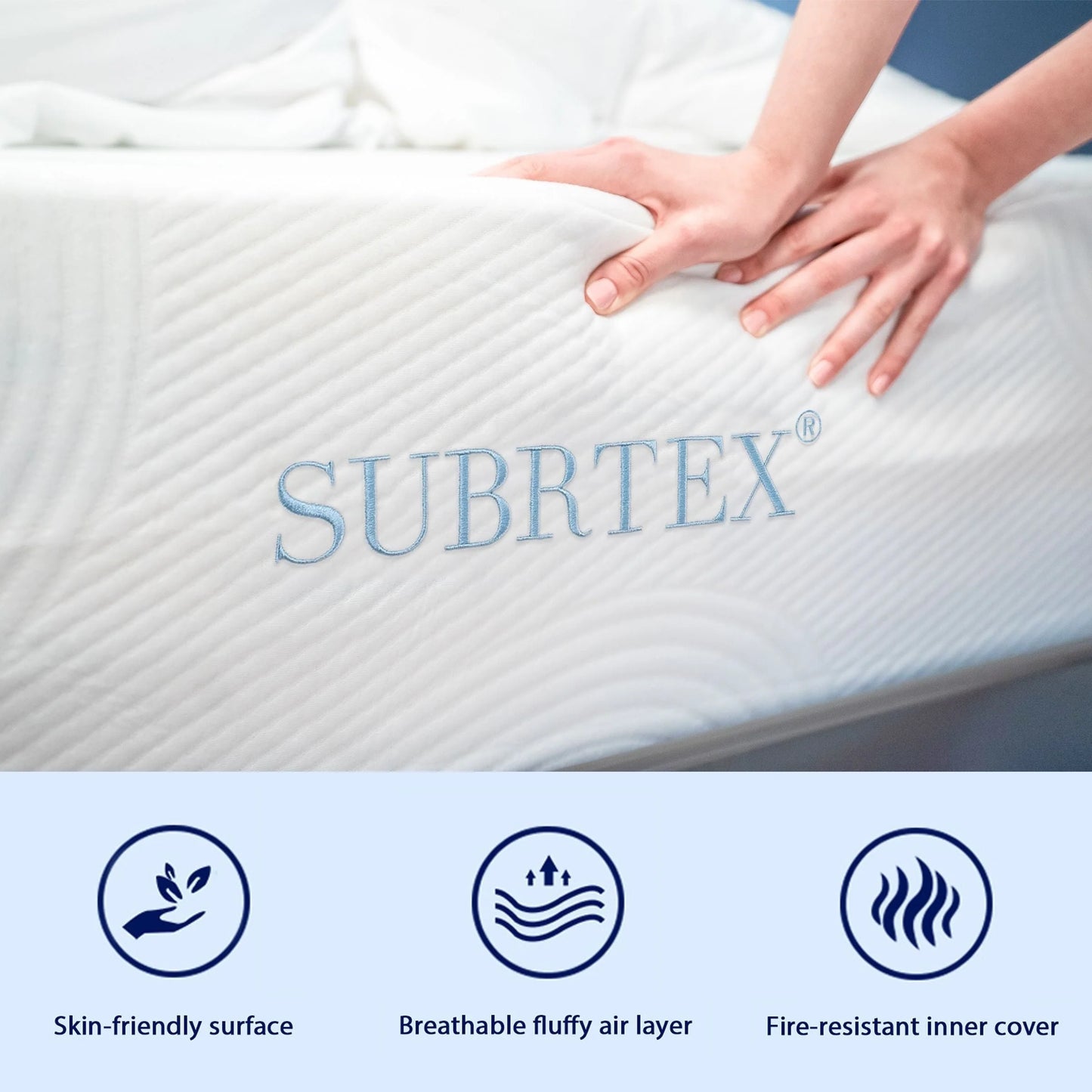 Subrtex 10" Gel Memory Foam Mattress in a Box, Queen
