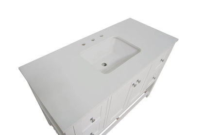 Lakeshore 48" Bathroom Vanity with White Cabinet and Engineered White Top