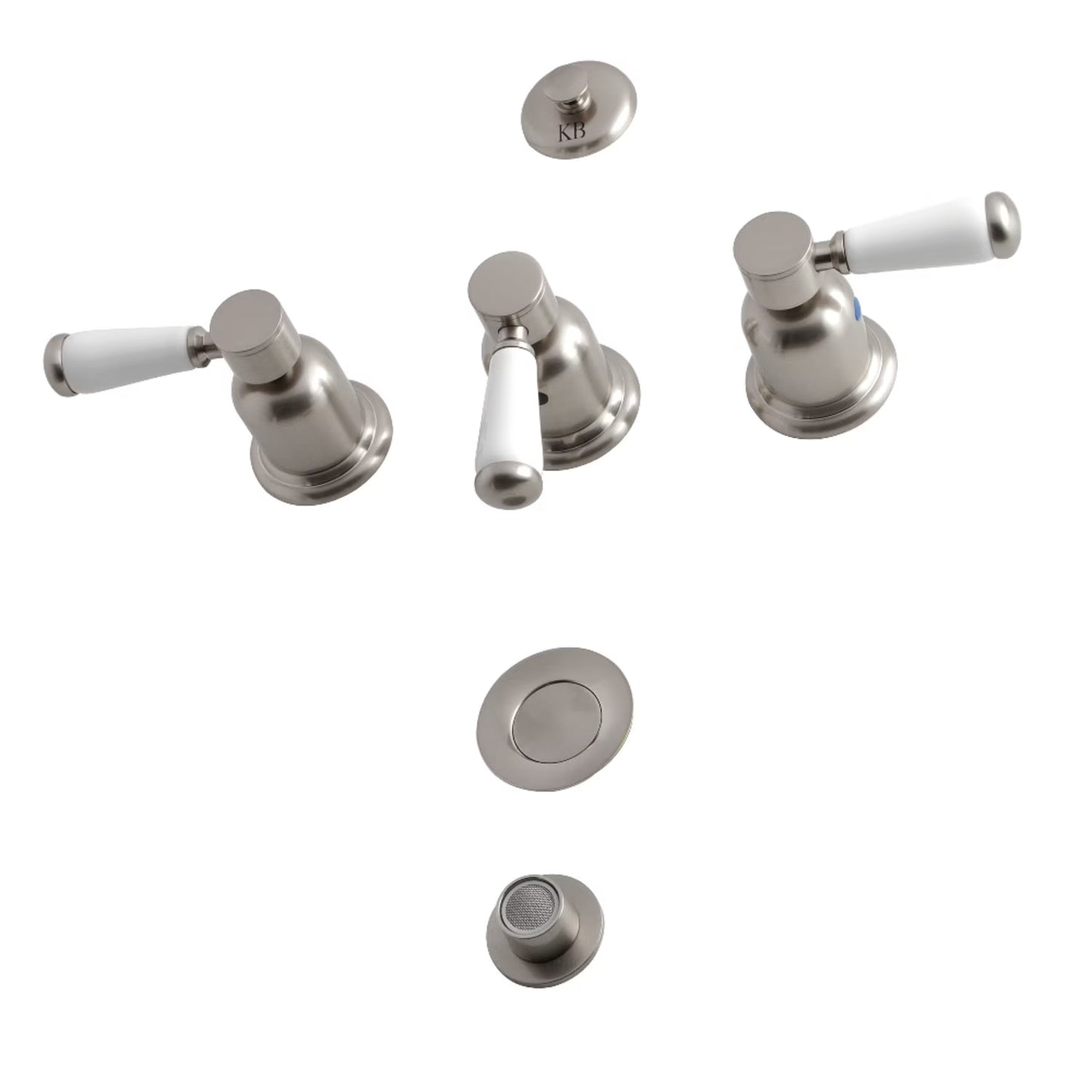 Kingston Brass KB6327DPL Paris Three-Handle Bidet Faucet, Brushed Brass