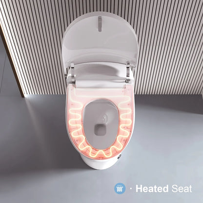Horow Smart Toilet with Heated Seat, Automatic Power Flush Tankless,Ceramic One Piece Toilets no bidet