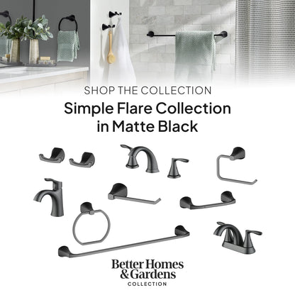 (2 pack) Better Homes & Gardens Simple Flair Single Hole Bathroom Faucet in Matte Black