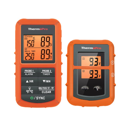 ThermoPro TP08BW 500FT Wireless Meat Thermometer for Grilling Smoker BBQ Grill Oven Thermometer with Dual Probe Kitchen Cooking Food Thermometer