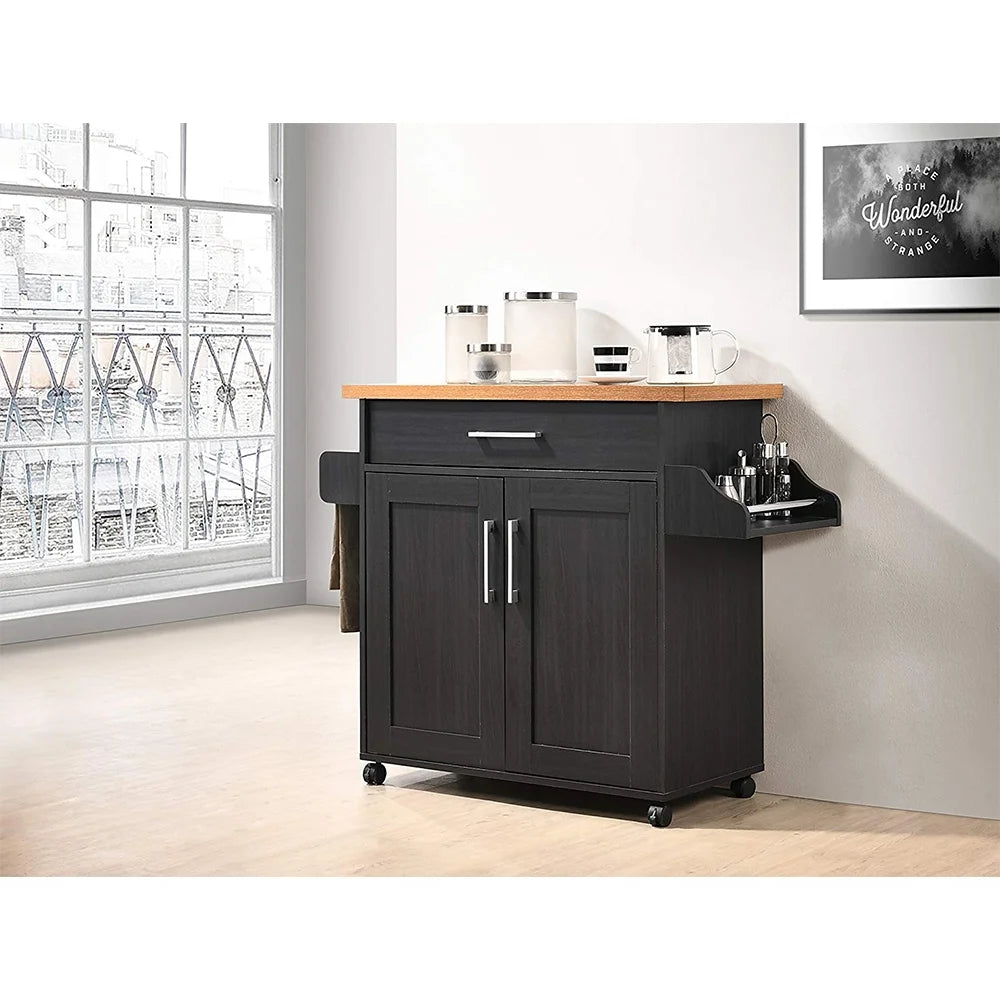 Modern Indoor Furniture Kitchen Island with Spice Rack plus Towel Holder