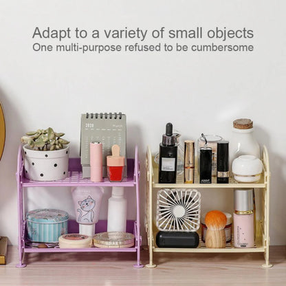 2 Tier Pure Plastic Freestanding Storage Racks Shelf Tower Durable Indoor Bathroom Garage