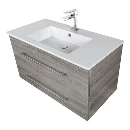 Cutler Kitchen and Bath Kato 48" Wood/Cultured Marble Bathroom Vanity in Gray