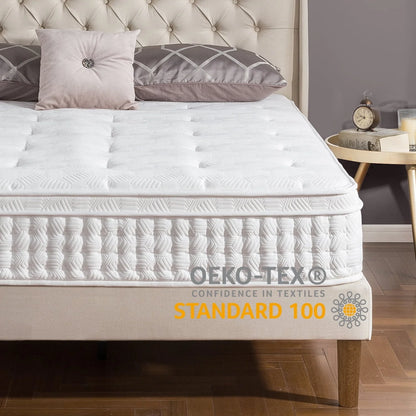 Zinus Euro Top 12" Hybrid Mattress - Comfort Foam and Pocket Spring, Queen
