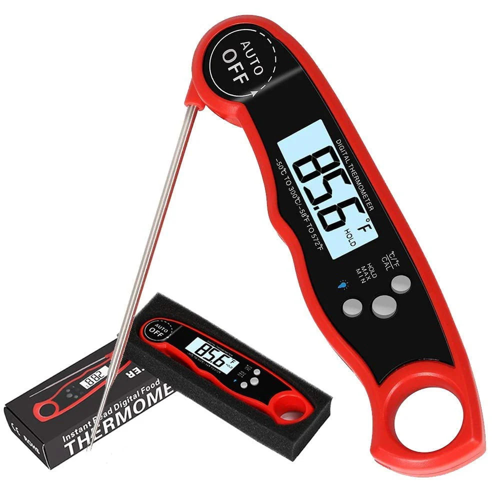 SUGIFT Waterproof Digital Instant Read Meat Thermometer with 4.7°?Folding Probe Calibration Function for Cooking Food Candy, BBQ Grill, Smokers