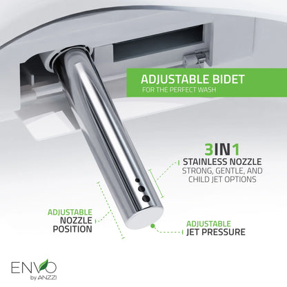 ENVO by ANZZI Aura Smart Toilet Bidet with Remote & Auto Flush - White