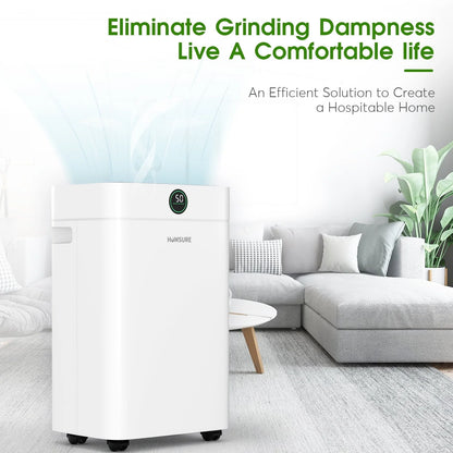 HUMSURE 35 Pint Dehumidifier 3000 Sq.Ft Room, for Basements with Drain Hose, Ideal for Large& Medium Sized Bathroom and Bedroom, Max Moisture Removal 50 Pints (95 "F, 95% RH)