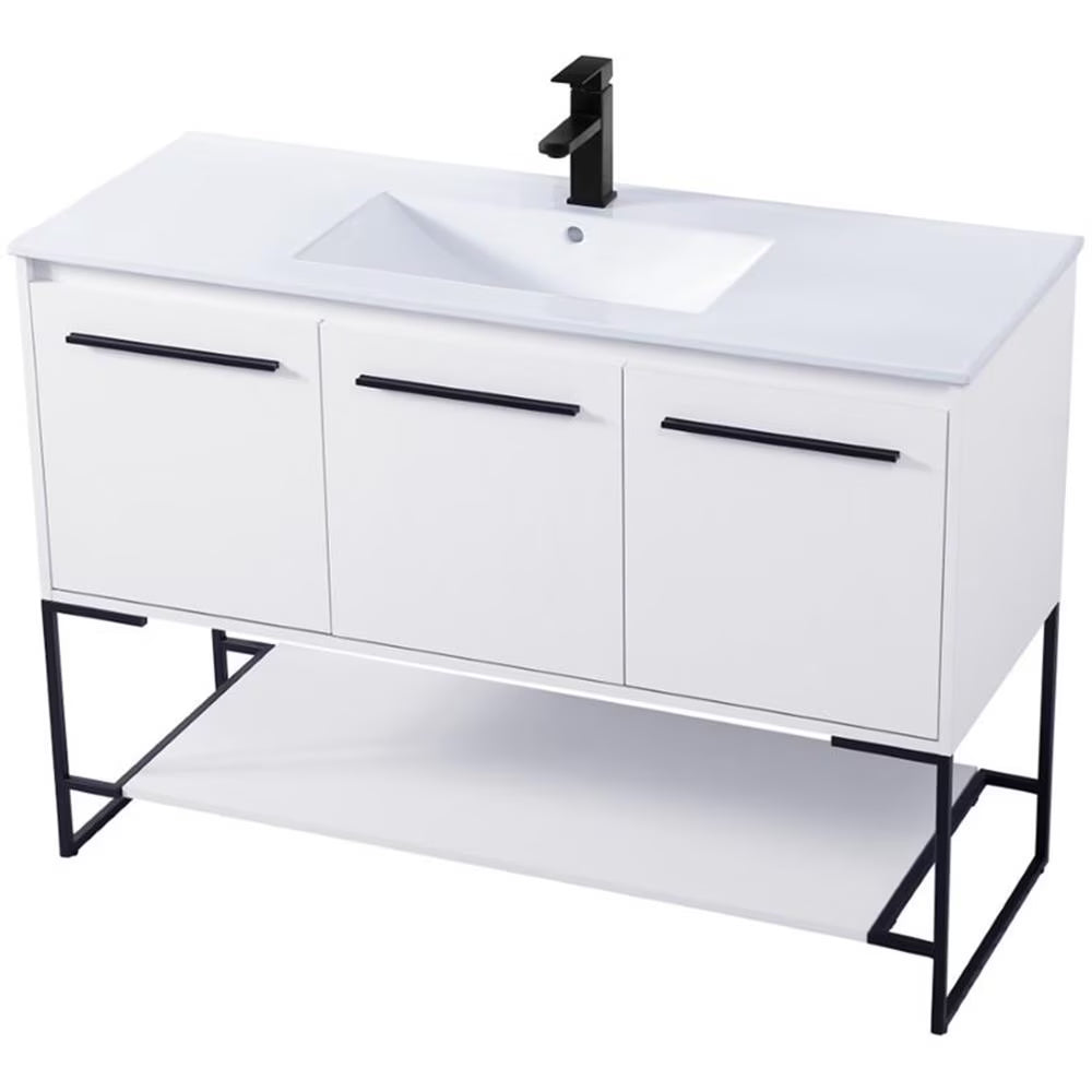 Elegant Kitchen and Bath 48 Inch Single Bathroom Vanity In White