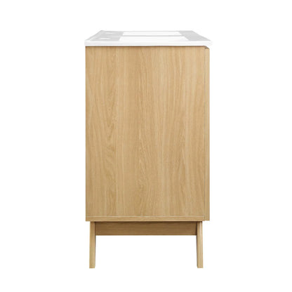 Modway Soma 48°?Double Sink Bathroom Vanity in Oak White
