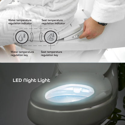 BidetMate 700 Series Electronic Smart Toilet Seat - White - Fits Elongated Toilets