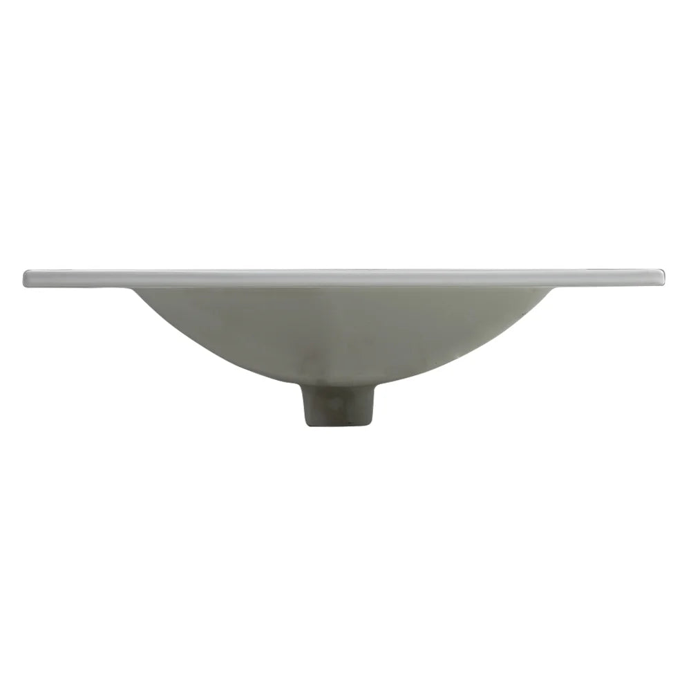 Miniyam 24" Ceramic Sink with Overflow, Drop in Bathroom Vessel Sink, White