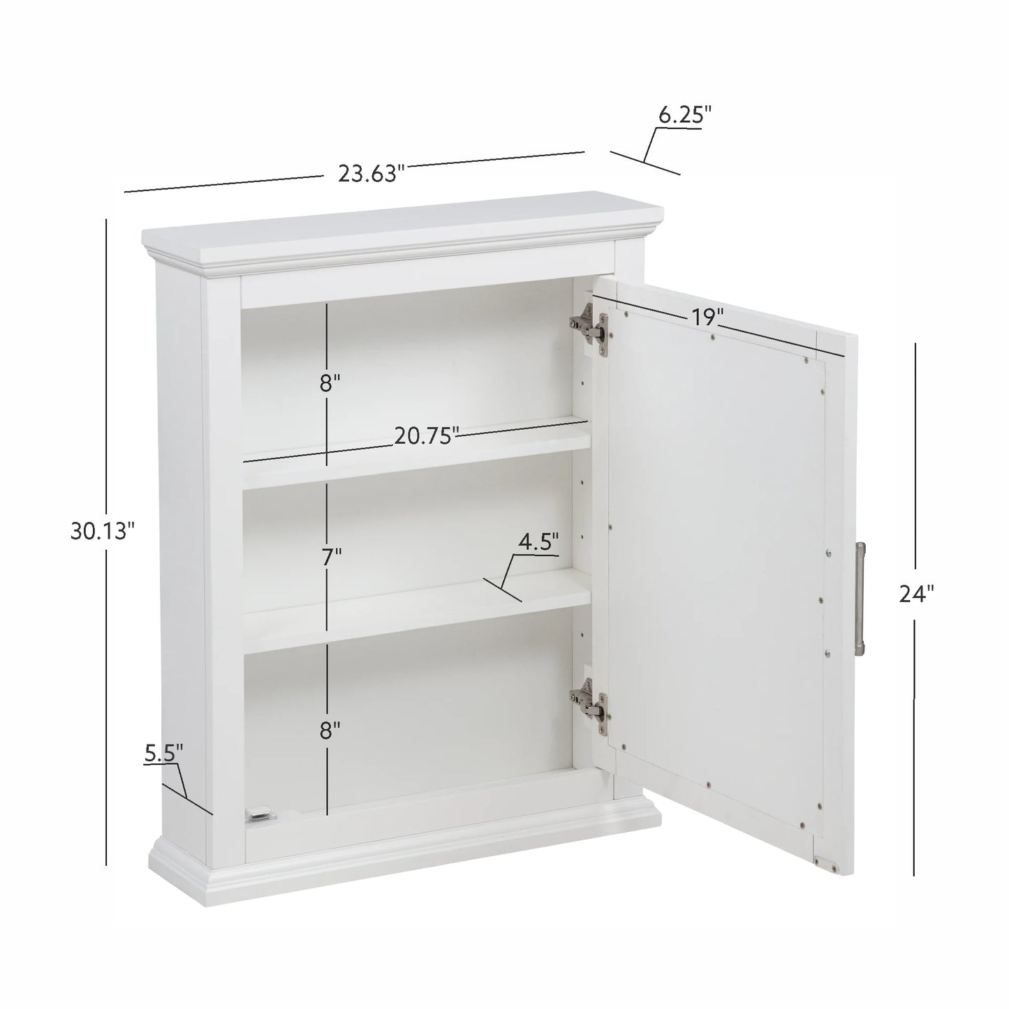 Linon Serenity Bathroom Medicine Cabinet, White