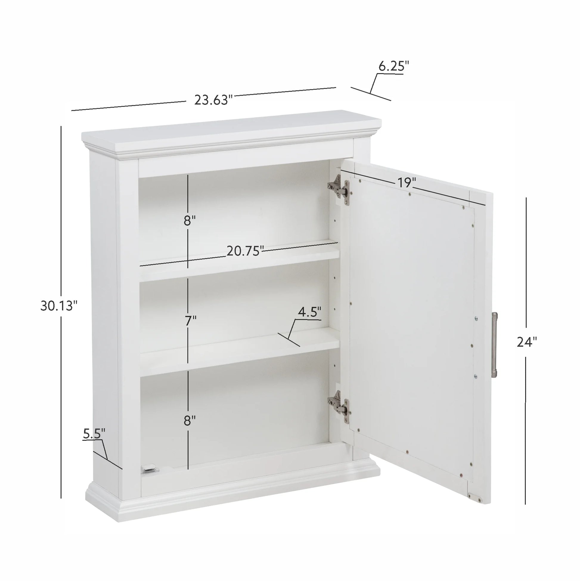 Linon Serenity Bathroom Medicine Cabinet, White