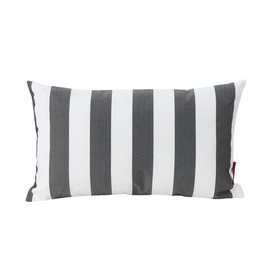 GDF Studio La Mesa Indoor Water Resistant Rectangular Throw Pillow, Black Striped