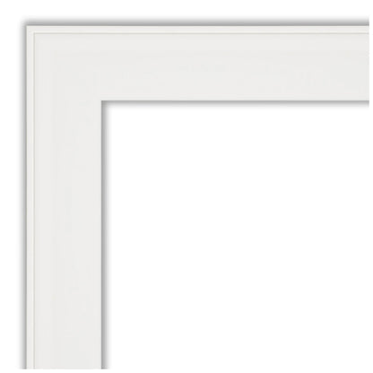 Vanity White Narrow Beveled Wood Bathroom Wall Mirror