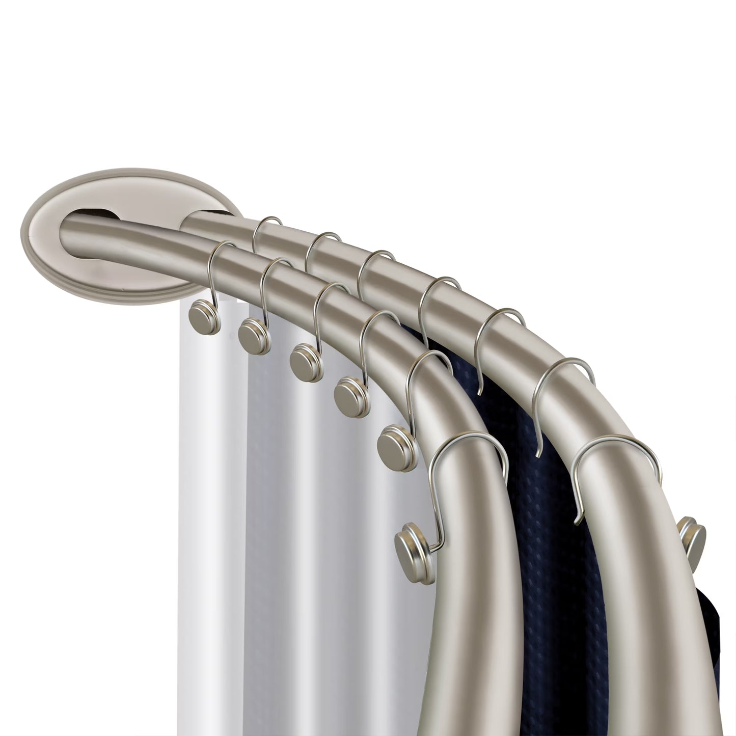 Utopia Alley Rustproof Wall Mounted Aluminum Double Curved Shower Curtain Rod, Screw Mount Rod, Secure Than Tension, Adjustable Shower Rod from 45" to 72", Includes shower liner & hooks (Bronze)
