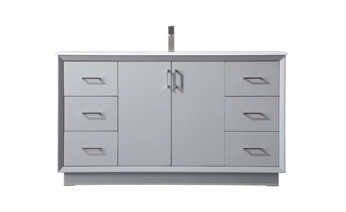 Elegant Kitchen and Bath 60 Inch Single Bathroom Vanity In Blue