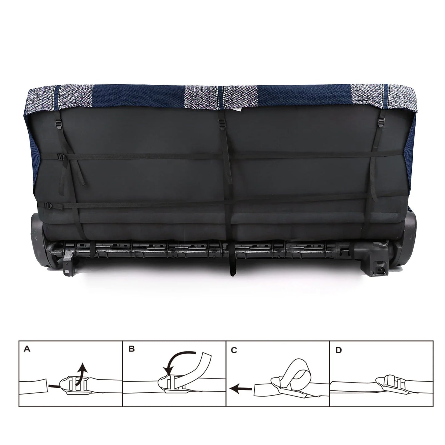 Leader Accessories Saddle Blanket Blue Full Size Pickup Trucks Bench Seat Cover Universal Work with Bench Seats,Blue