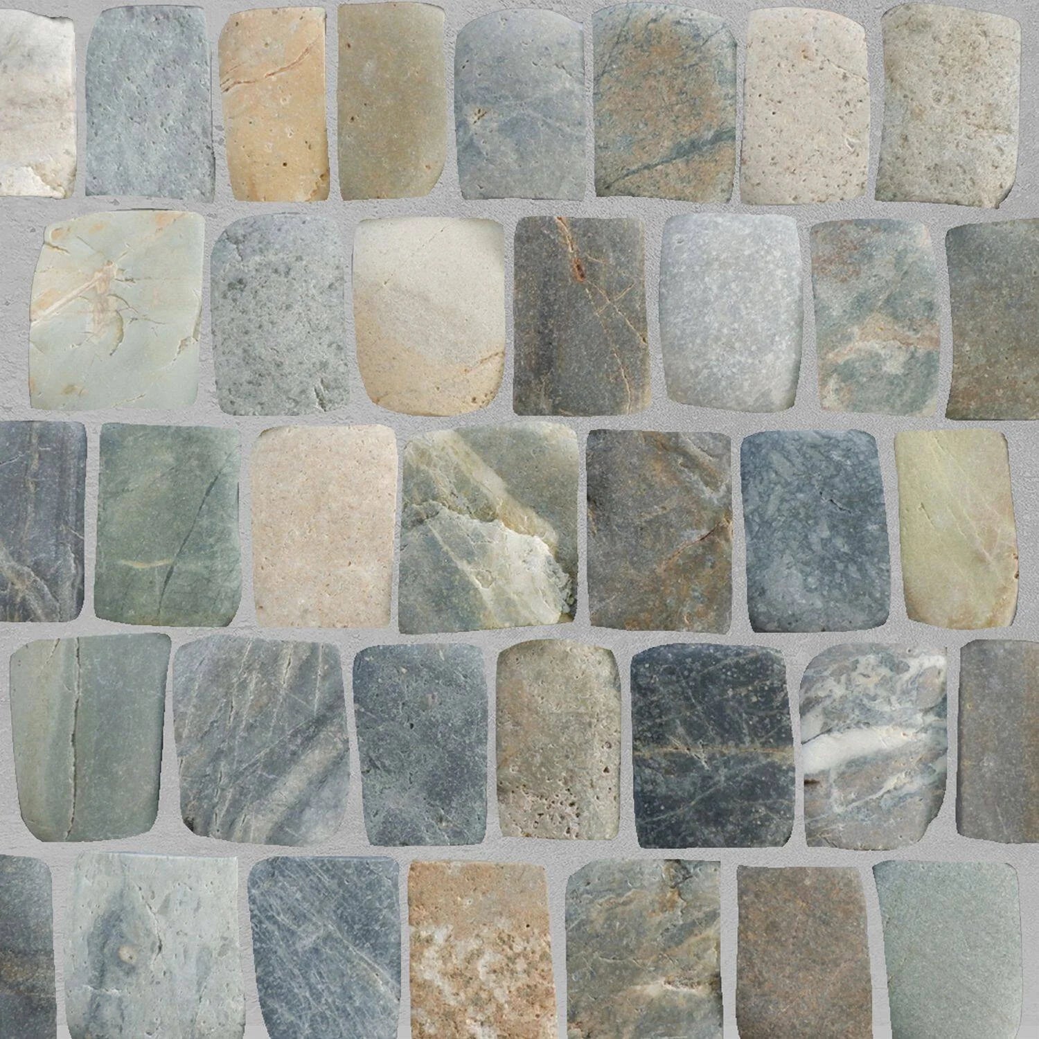 Canine Mix Pebble Mosaic Tiles for Backsplash Kitchen and Bathroom Wall (12" X 12") 5 tiles per case