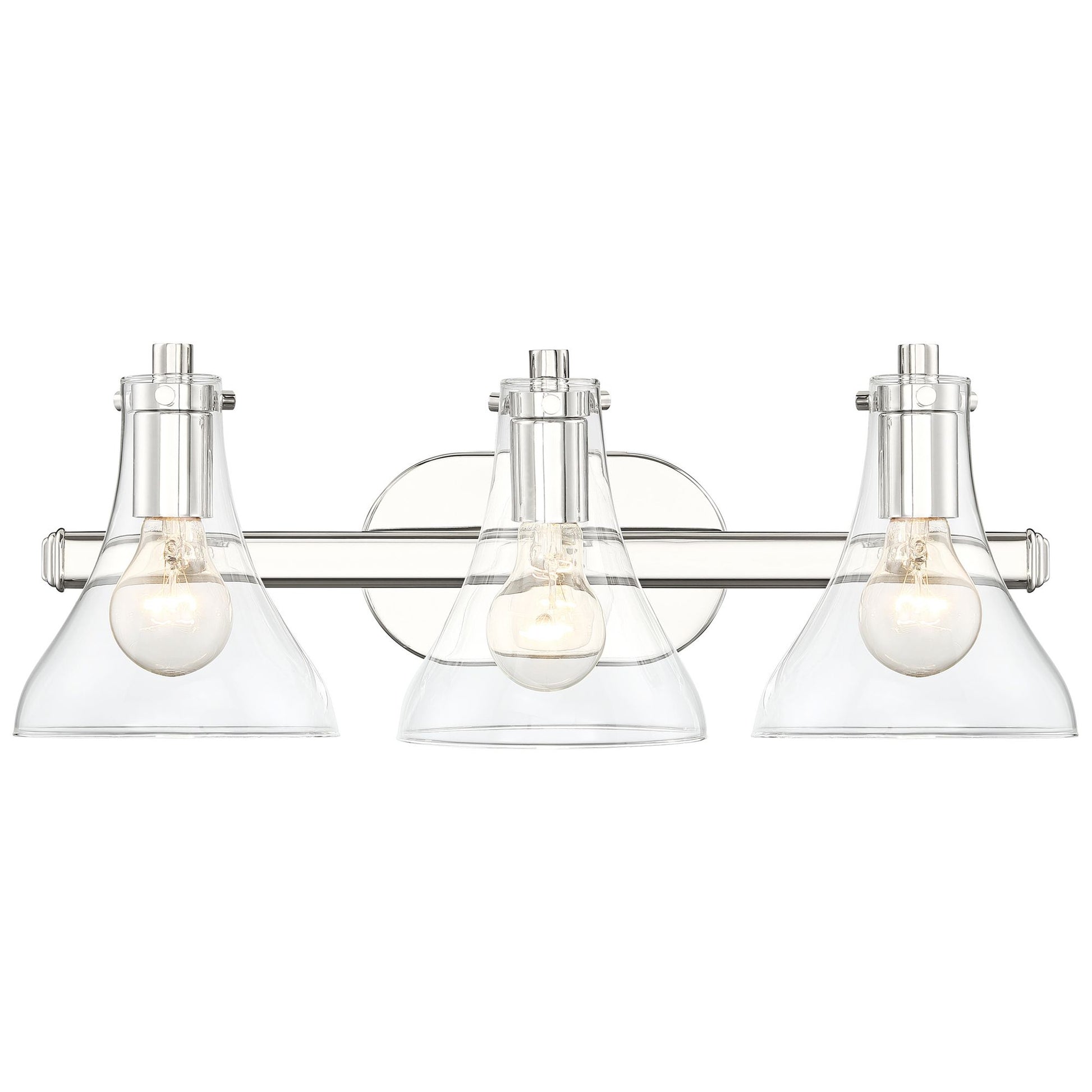 Possini Euro Design Sorren Industrial Modern Wall Light Polished Chrome Hardwire 20 1/2" 3-Light Fixture Clear Glass for Bedroom Bathroom Vanity Home