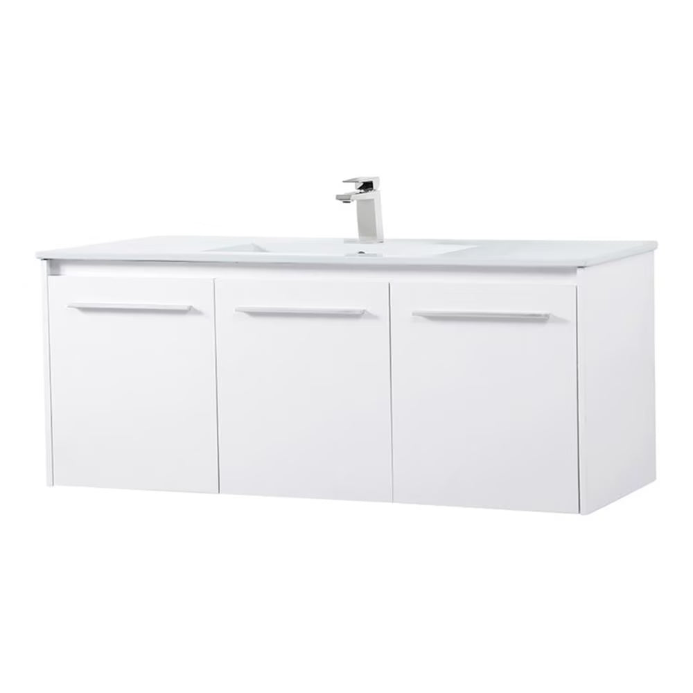 Elegant Kitchen and Bath 48 Inch Single Bathroom Floating Vanity In Concrete Grey