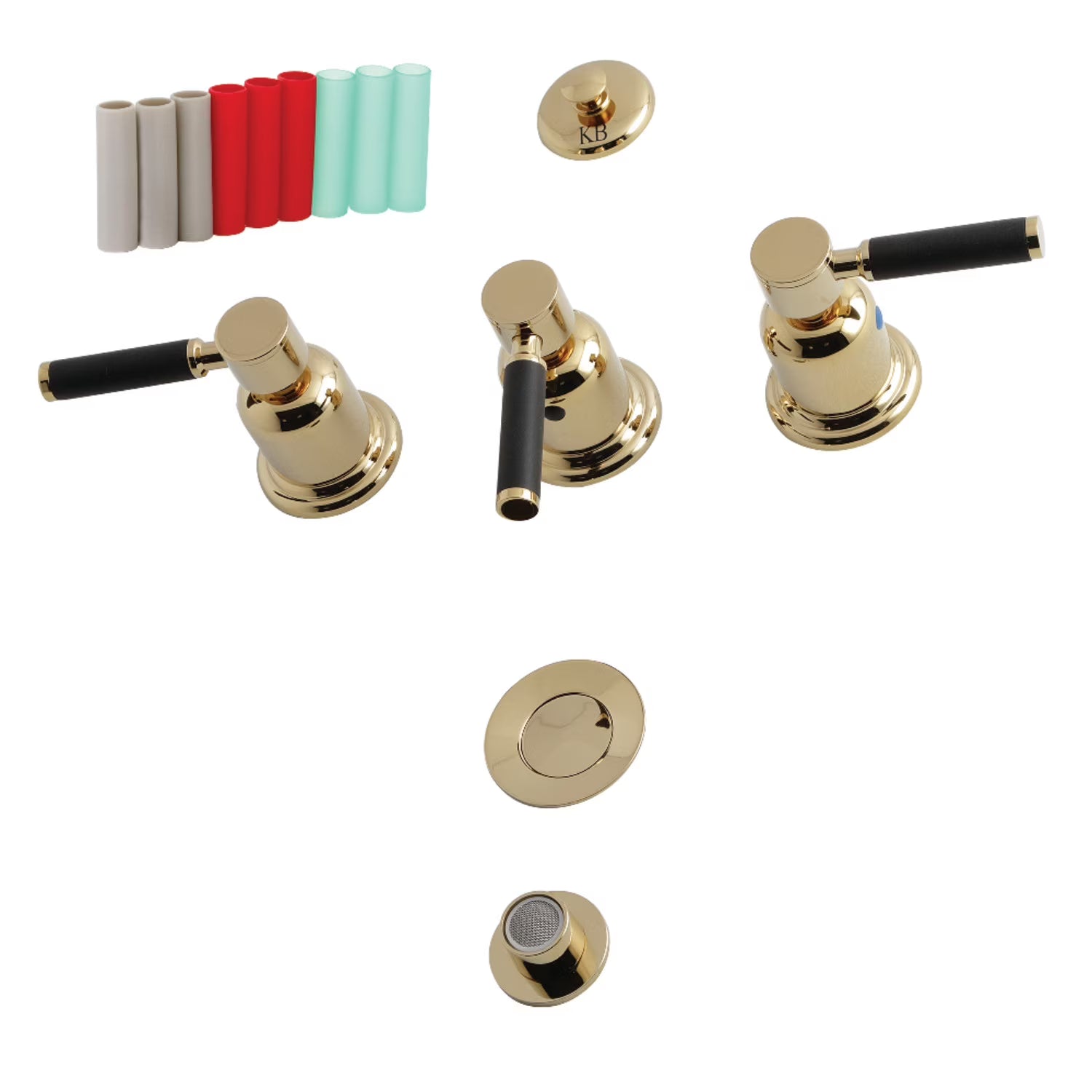Kingston Brass KB6320DKL Kaiser Three-Handle Bidet Faucet, Matte Black