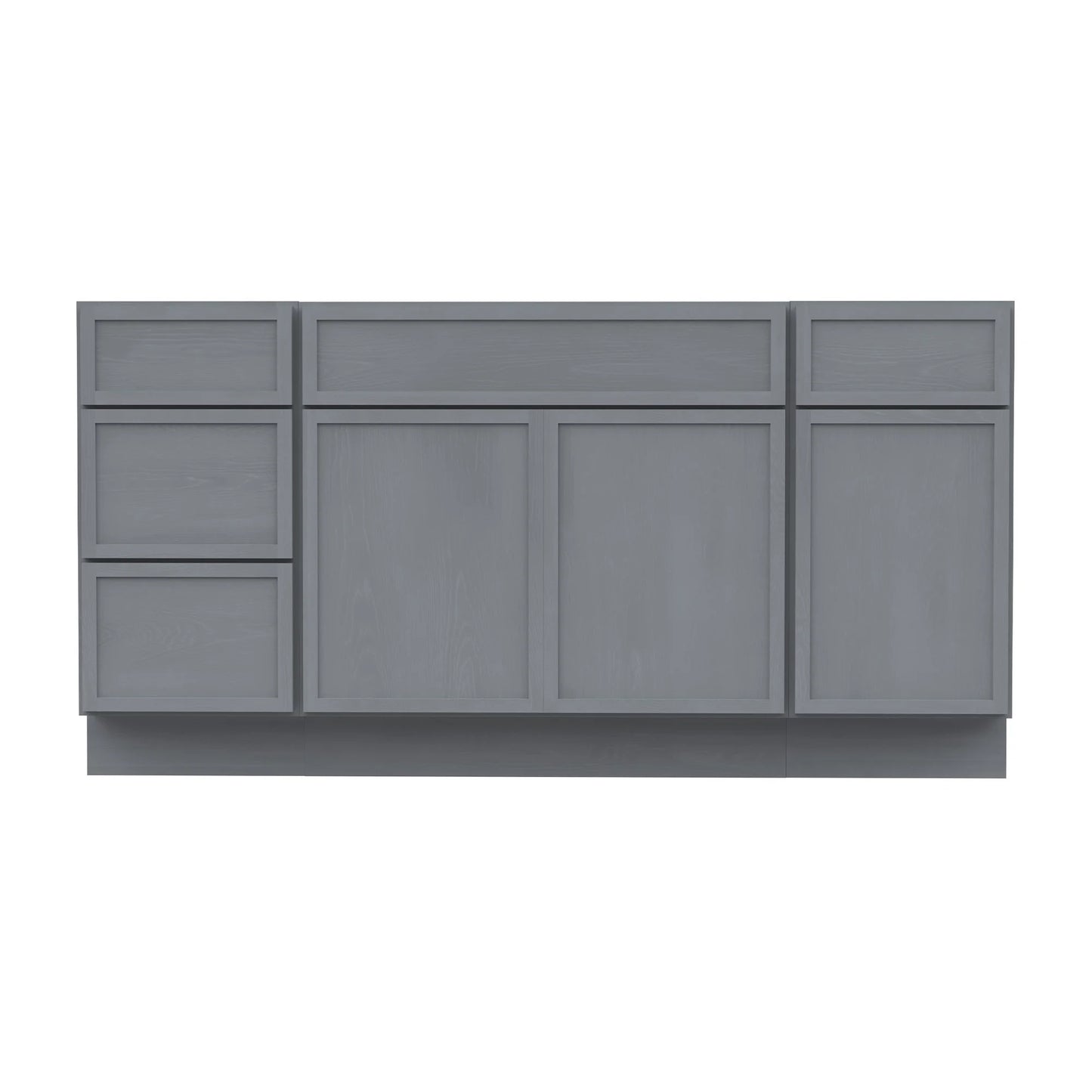 60 in. W x 21 in. D x 32.5 in. H Freestanding Bathroom Vanity Cabinet without Top in Smoky Gray