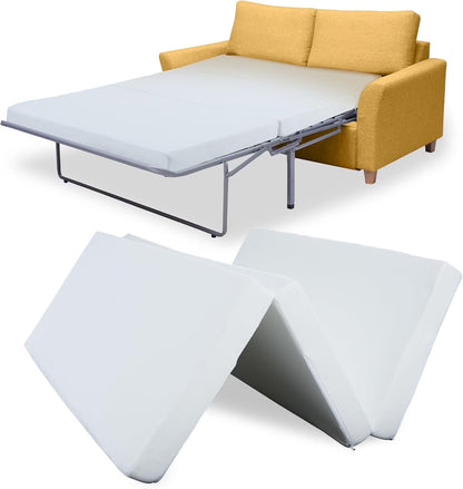 Slsy 6" Daybed Futon Mattress Memory Foam Futon Mattress, Thick Folding Sleeping Pad Breathable Floor Mattress for Adults, 5-Layer Foam Filling (Frame Not Included)