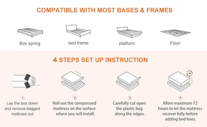 King Size Mattress, Madinog 12" Hybrid Gel Memory Foam Individually Pocket Innerspring Mattress, King