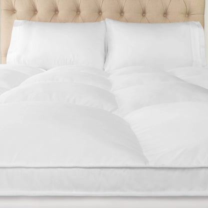 BNM Down Alternative 2 Inch Mattress Topper, King, White