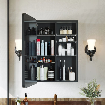 Joqixon Recessed Medicine Cabinets for Bathroom with Mirror: 16x24 Wall Mount Mirrored Vanity Chest - 16 x 24 inch Small Storage Cabinet with Adjustable Shelves