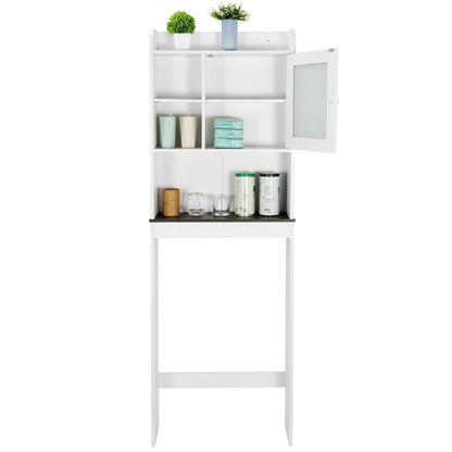 ZenSports Over The Toilet Storage Cabinet Organizer Bathroom Space Saver W/Adjustable Shelves, White