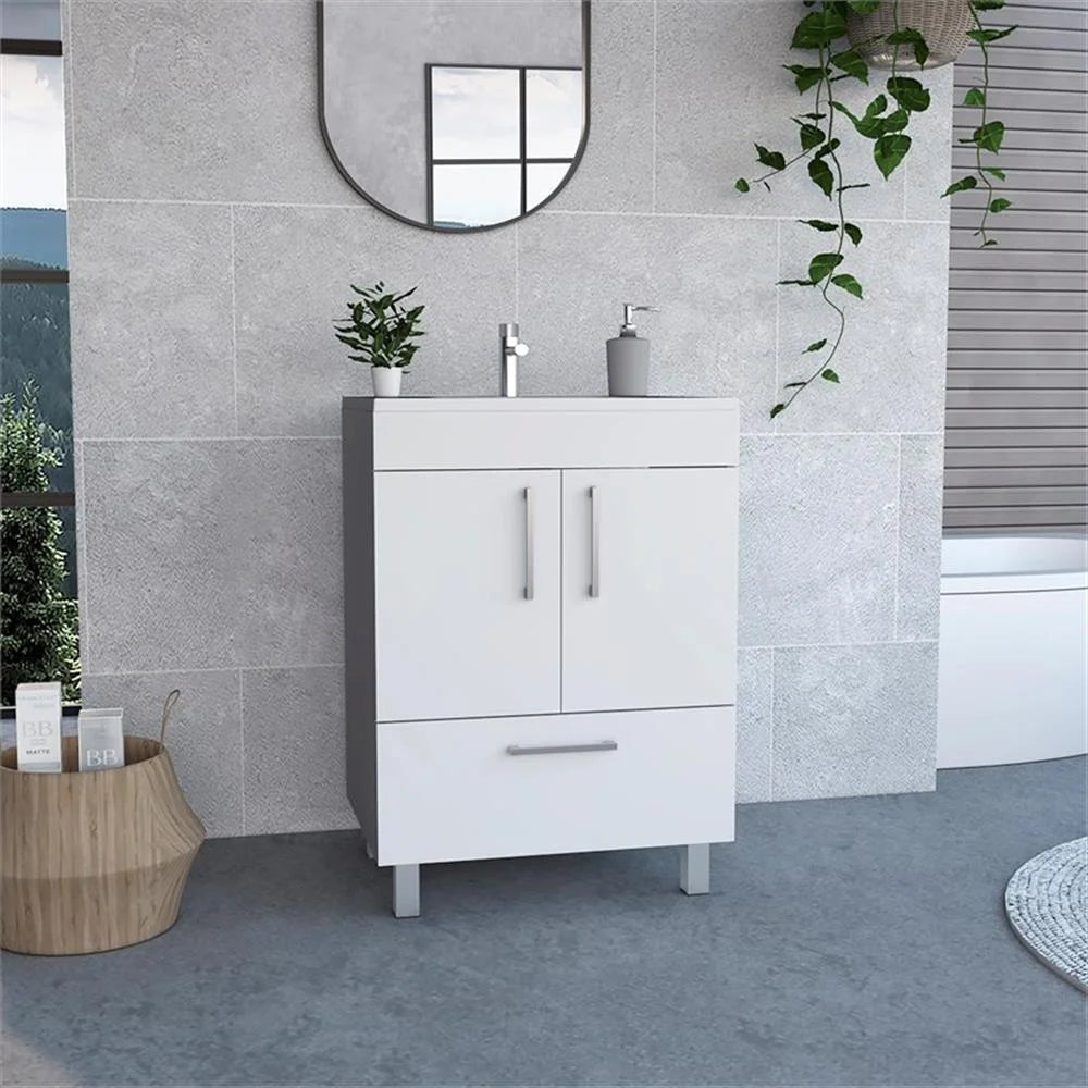 FM FURNITURE Otello Engineered Wood Single Bathroom Vanity in Black