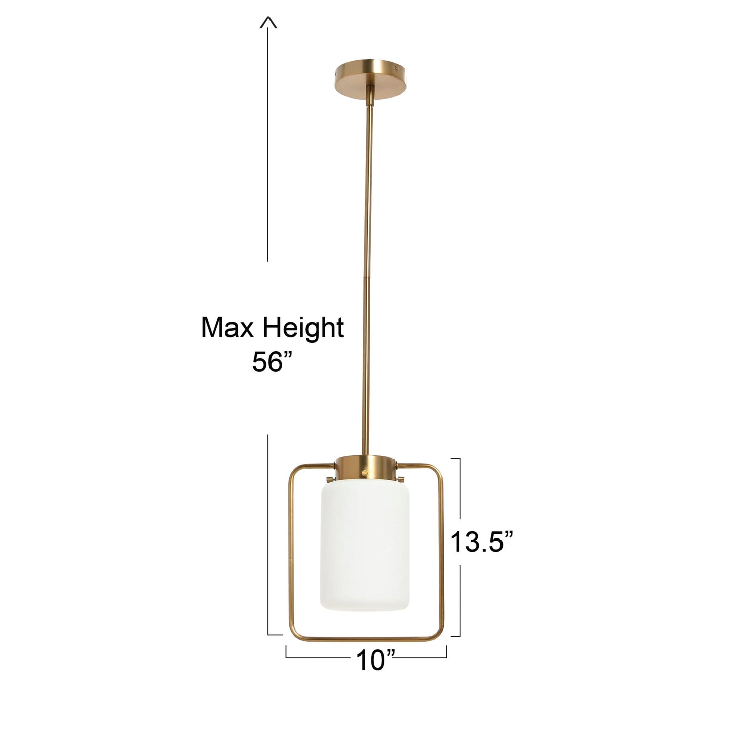 Creative Co-Op Robert Stevenson Lighting Ezra - Metal and Frosted Glass Convertible Flush Mount/Pendant Ceiling Light, Brushed Brass