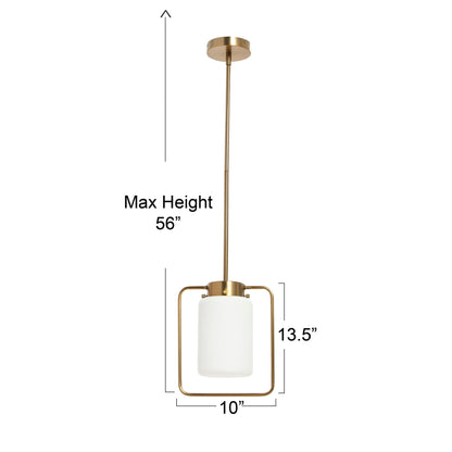 Creative Co-Op Robert Stevenson Lighting Ezra - Metal and Frosted Glass Convertible Flush Mount/Pendant Ceiling Light, Brushed Brass